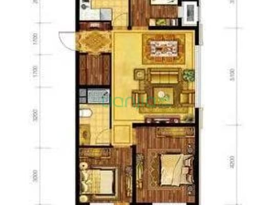 桃源新都孔雀城 3室2厅 南 北-户型图
