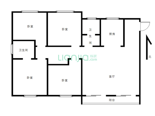 四室两厅 交通便利 小区环境干净舒适 适合居住-户型图