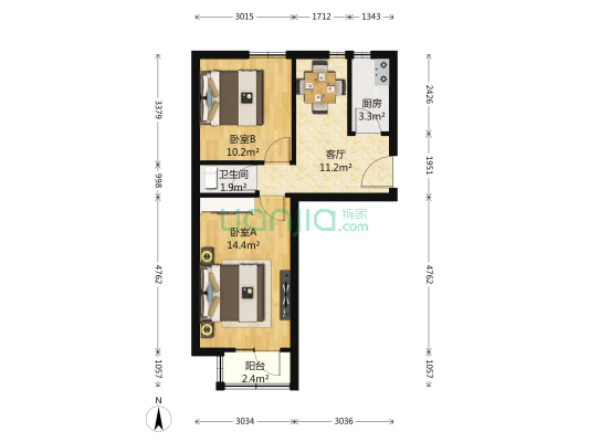 重点学区房 满五唯一 黄金地段 南北户型 直升二中-北京十字坡西里