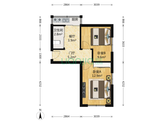 万民街 2室1厅1卫 70平方