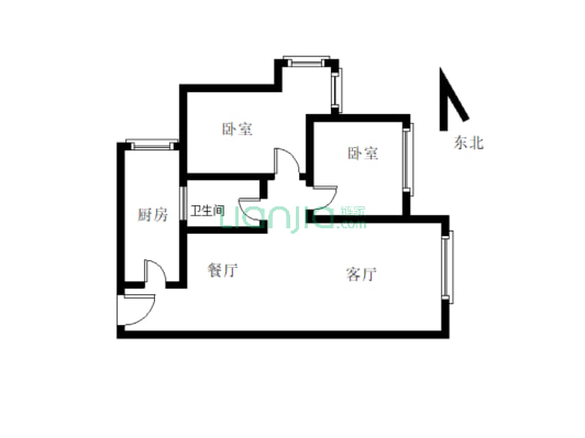 三江新区太阳岛居家2室房出售..-户型图