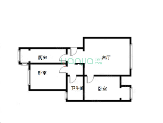 矿山局家属楼南院 2室2厅 东 西-户型图