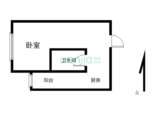 东城国际loft公寓单层60平方证件齐全 挑高复式楼-户型图