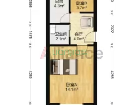 此房采光好，视野好，简单装修，看房随时-户型图