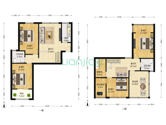 大富绿洲 5室2厅2卫 188平方