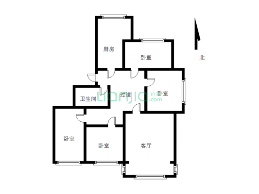 房子地理位置优越， 步梯五楼，南北通透-户型图