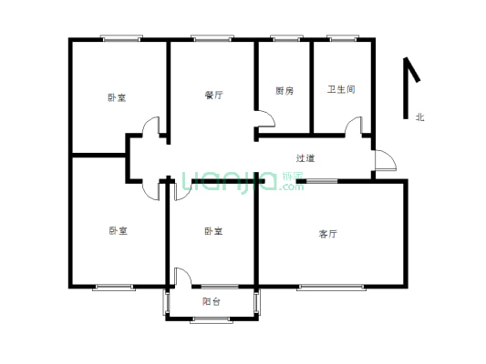 人行东家属院三楼 两室客厅朝阳 南北通透 满五唯一-户型图
