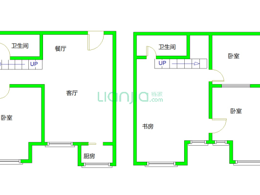 涿州火车站旁，可拎包入住的精装大复式，采光好-户型图