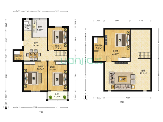 西康路41至45号 4室2厅1卫 87平方