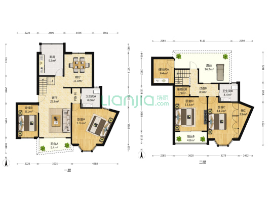 远景佳苑一期 4室2厅2卫 166平方