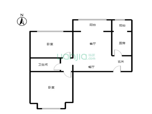 东林家园精装南北通透大两居好楼层诚心出售-户型图