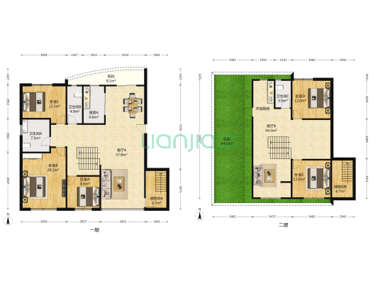 雅居乐花园C地块 5室2厅3卫 156平方