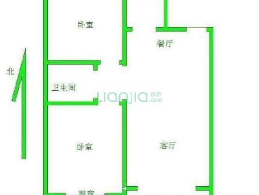 未来城D区 2室1厅 南 北-户型图