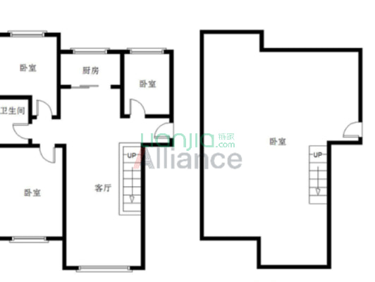 狮子城下跃户型，下沉花园，满二-户型图