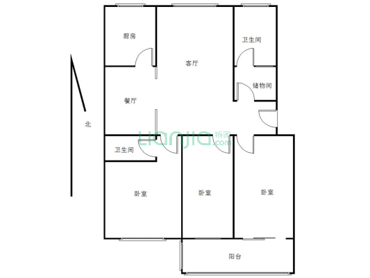沁园南院 153.22平方 三室两厅有证-户型图