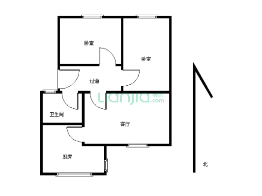 瓜子坪新亚街精装修2室家具家电齐全可直接拎包入住-户型图