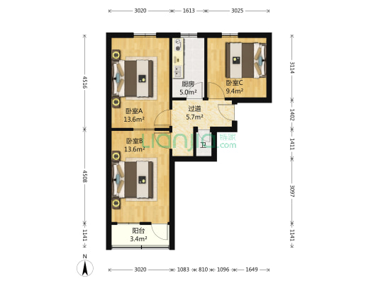 英雄山路138号 3室0厅1卫 67平方