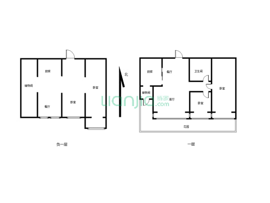 金龙苑一楼带地下室，带花园，使用面积240房证过二-户型图