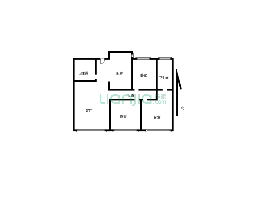 天鹅堡小区，三室两厅两卫，楼层优越，业主急售-户型图