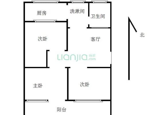 华丰小区 2室1厅 南 北-户型图
