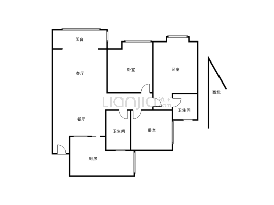 融创九樾府3-2-1-2 95.50m²       房东精装诚心出售-户型图