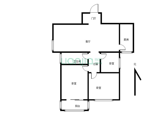出售翰林福苑三室两厅两卫，证满两年，看房方便e-户型图