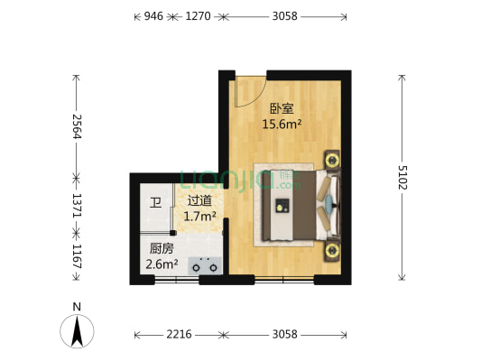 浦口东里 1室0厅1卫 33平方