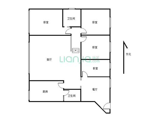 新川公寓 精装四房 设计合理，拎包入住-户型图