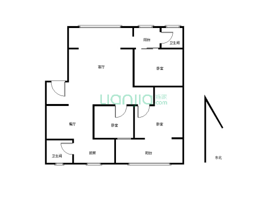 此房满五年不唯一，出行方便，户型方正，居住方便-户型图