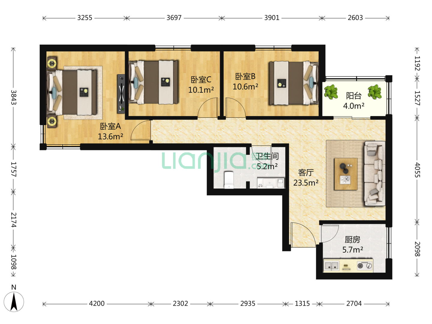 北京二手房 海淀二手房 知春路二手房 太阳园二手房 当前房源× 户型