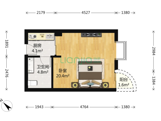 国际商务大厦 1室0厅1卫 47平方
