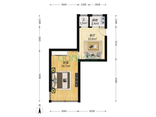 茶叶弄3号 1室1厅1卫 41平方