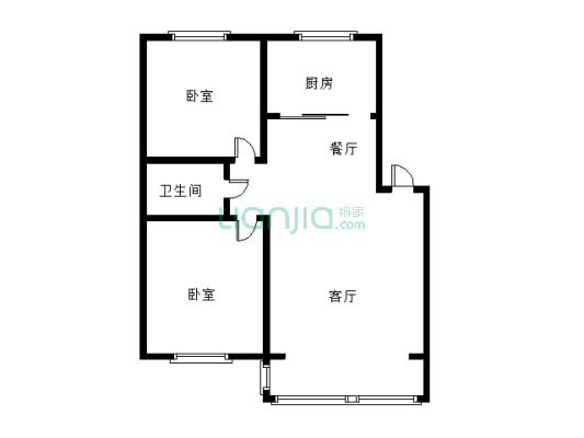 永安小区 2室2厅 南 北-户型图