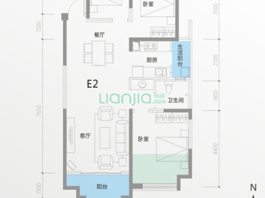 南北通透98户型三居室随时可签约