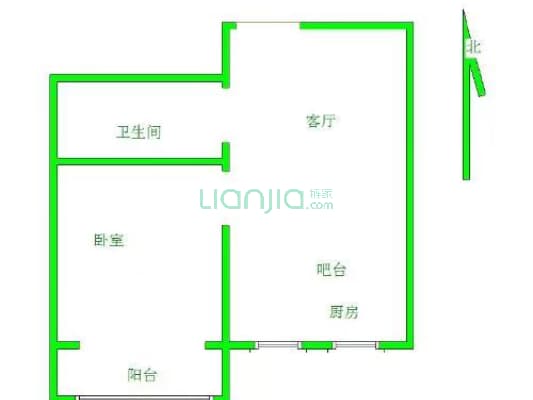 京源柳郡 1室1厅 南-户型图