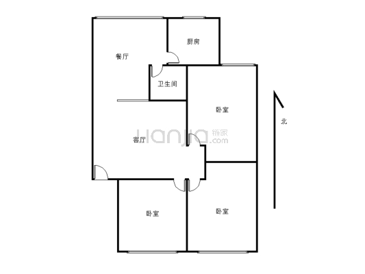 尚林美景优质3房 户型方正 采光好-户型图