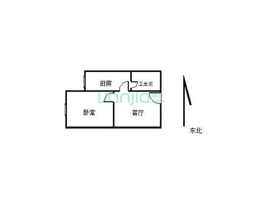 南岸东区电梯 标准一室一厅 江景房-户型图