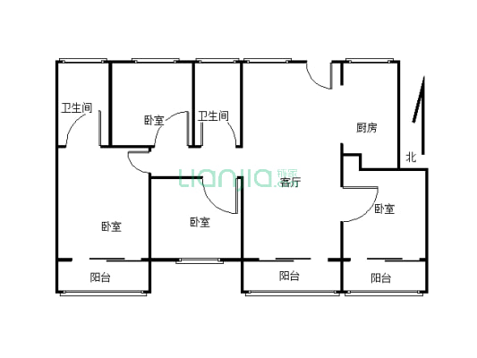 银基洋房4室户型方正4个阳台有证带入户花园随时看房-户型图