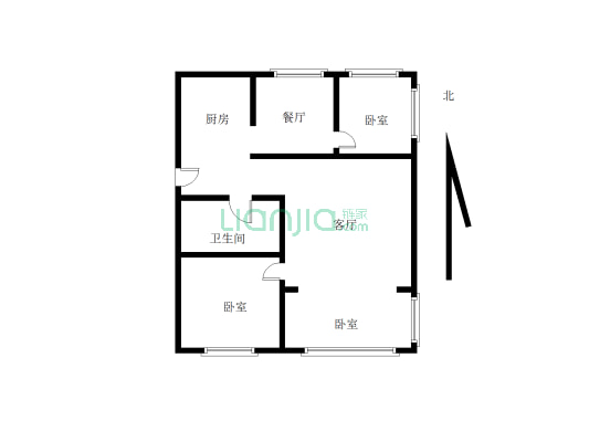 如意家园，精装三室，使用面积大，边户独立三室-户型图