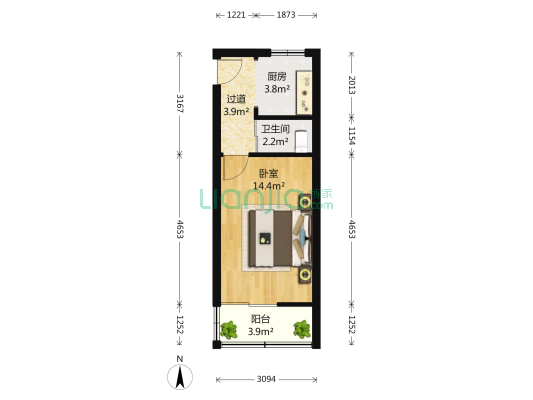 吴县二路散盘 1室0厅1卫 37平方