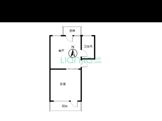 华北铝业北院生活小区 2室1厅 南 北-户型图