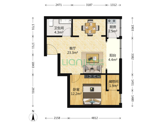 旭辉奥都 1室1厅1卫 67平方