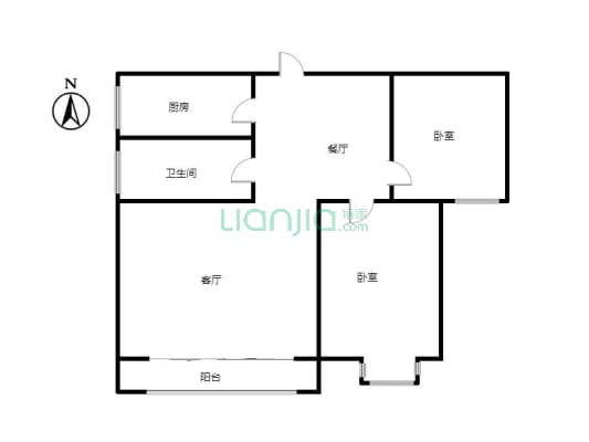 松林店 次新小区 天保凌云城两居 有本随时过户-户型图
