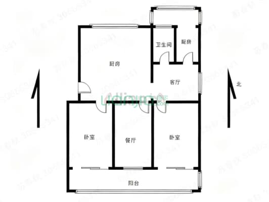 房子是南北通透户型 格局好 采光好-户型图