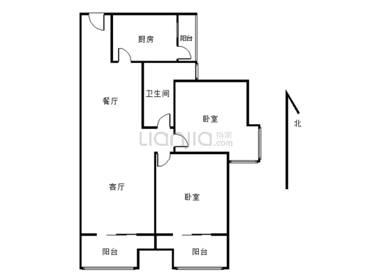 碧江新城 滨江路上电梯2楼 物业费低3室2厅2卫-户型图