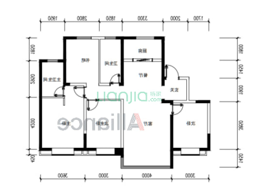中船涿州府 4室2厅 南 北-户型图