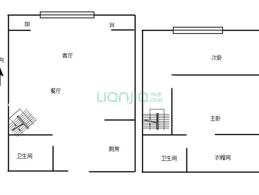 时代广场 2室2厅 东