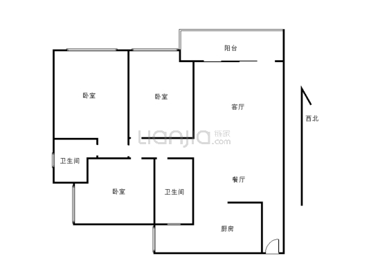 江山原筑 3室2厅 东-户型图