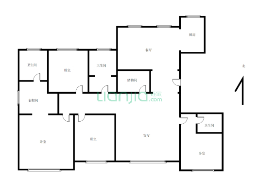 房子红山郡 毛坯房 房子大4室 看房随时有钥匙-户型图