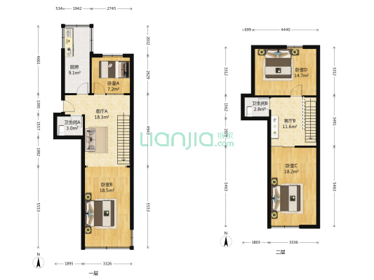 三鸣小区 4室2厅2卫 76平方